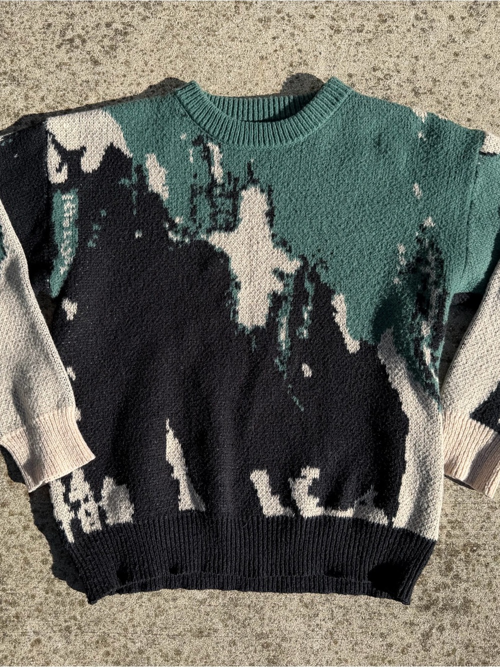 Romwe Grunge Punk Men Color Block Sweater size Small